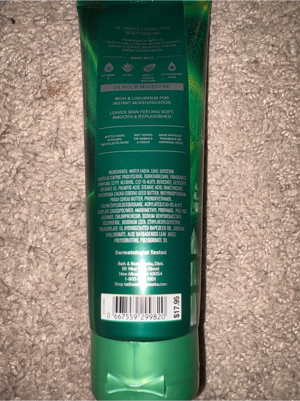 Bath & Body Works Vanilla Bean Noel Body Cream - Green